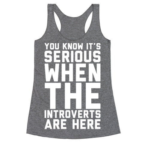 Introvert Protest White Print Racerback Tank Top