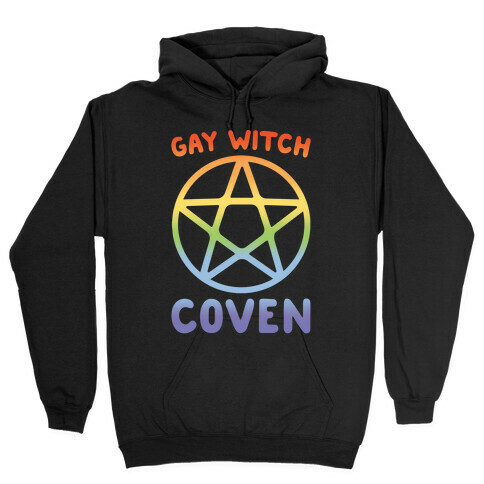 Gay Witch Coven White Print Hooded Sweatshirt
