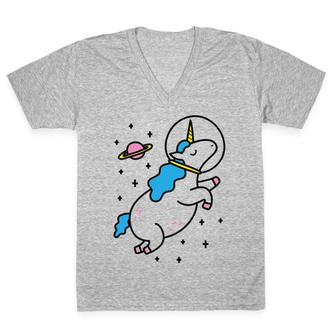Space Unicorn V-Neck Tee Shirt