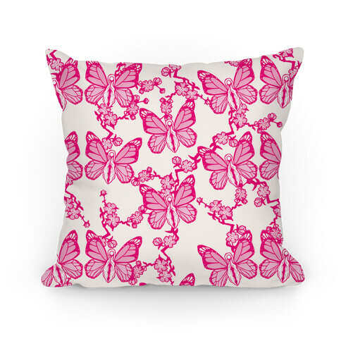 Butterfly Vagina Pattern Pillow