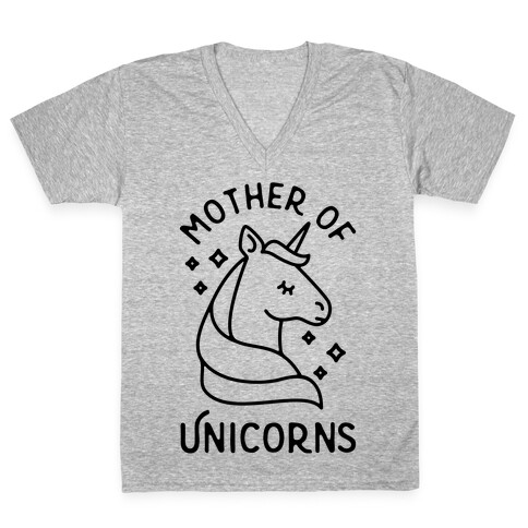 Mother Of Unicorns V-Neck Tee Shirt