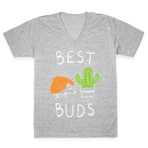 Best Buds Hedgehog Cactus V-Neck Tee Shirt