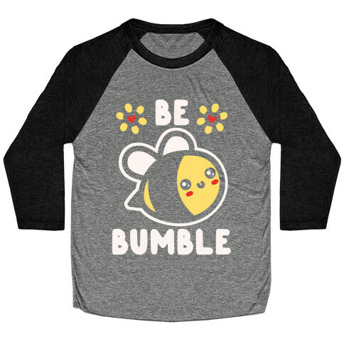 Be Bumble White Print Baseball Tee