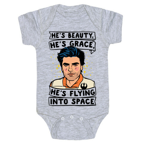 He's Beauty He's Grace He's Flying Into Outer Space Parody Baby One-Piece