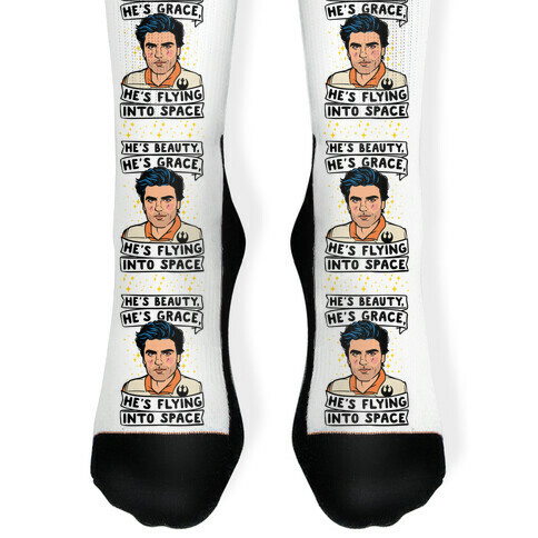 He's Beauty He's Grace He's Flying Into Outer Space Parody Sock