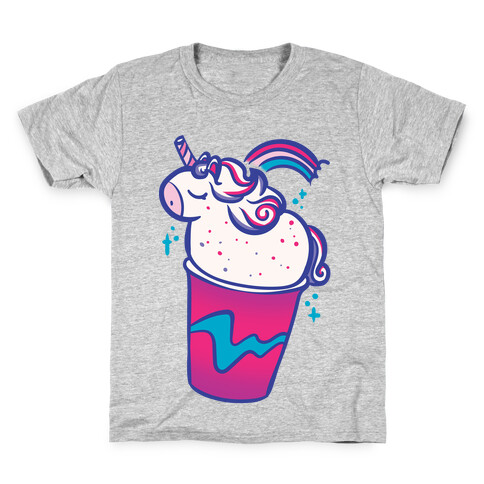 Unicorn Frapp White Print Kids T-Shirt