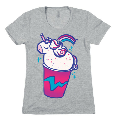 Unicorn Frapp White Print Womens T-Shirt