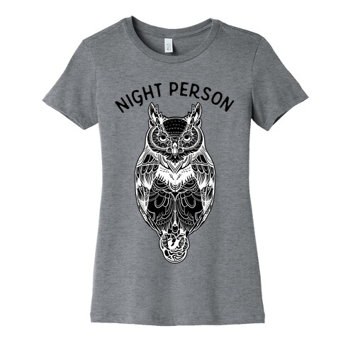 Night Person Owl Womens T-Shirt