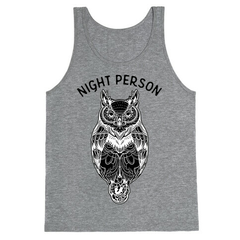 Night Person Owl Tank Top