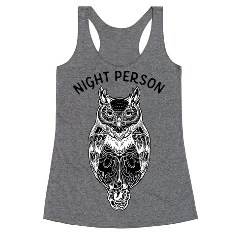 Night Person Owl Racerback Tank Top