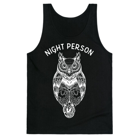 Night Person Owl Tank Top
