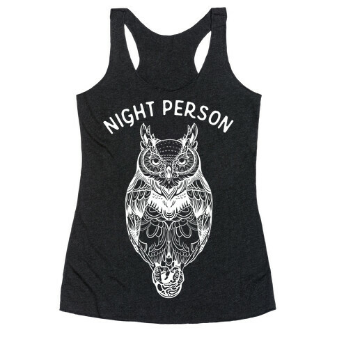 Night Person Owl Racerback Tank Top