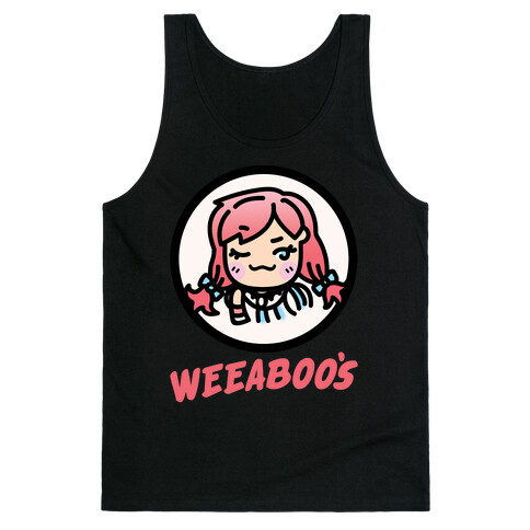 Weeaboos Parody White Print Tank Top