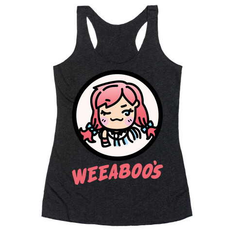 Weeaboos Parody White Print Racerback Tank Top