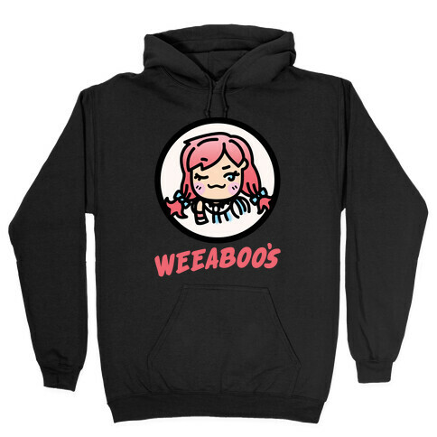 Weeaboos Parody White Print Hooded Sweatshirt