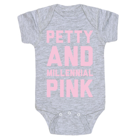 Petty And Millennial Pink White Print Baby One-Piece