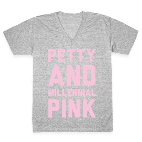 Petty And Millennial Pink V-Neck Tee Shirt