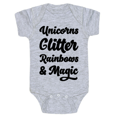 Unicorns Glitter Rainbows & Magic Baby One-Piece