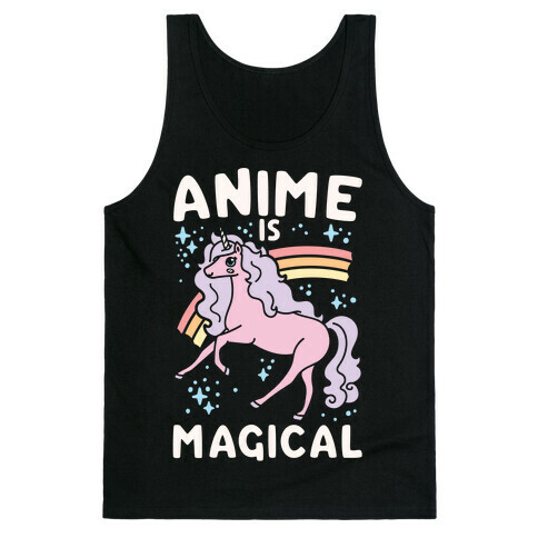 Anime Is Magical White Print Tank Top