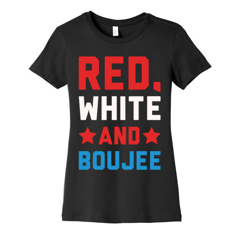 Red White And Boujee White Print Womens T-Shirt