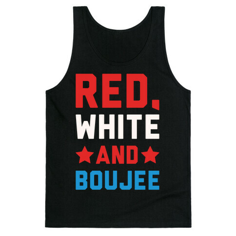 Red White And Boujee White Print Tank Top