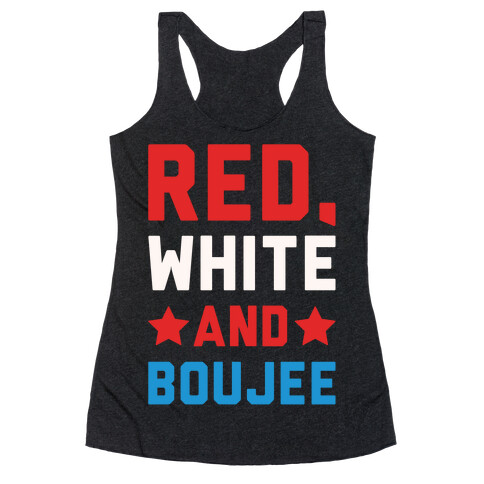 Red White And Boujee White Print Racerback Tank Top