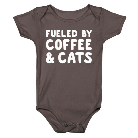 Fueled By Coffee And Cats Baby One-Piece