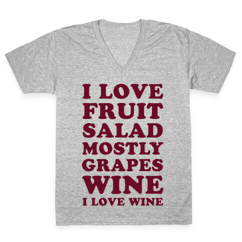 Wine I Love Wine V-Neck Tee Shirt