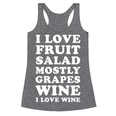 Wine I Love Wine Racerback Tank Top