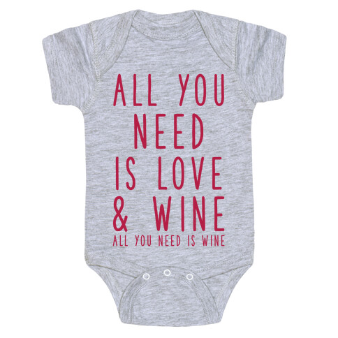 All You Need Is Love & Wine Baby One-Piece