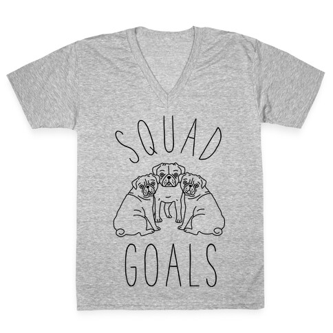 Squad Goals Pugs V-Neck Tee Shirt