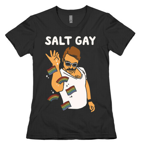 Salt Gay White Print Womens T-Shirt