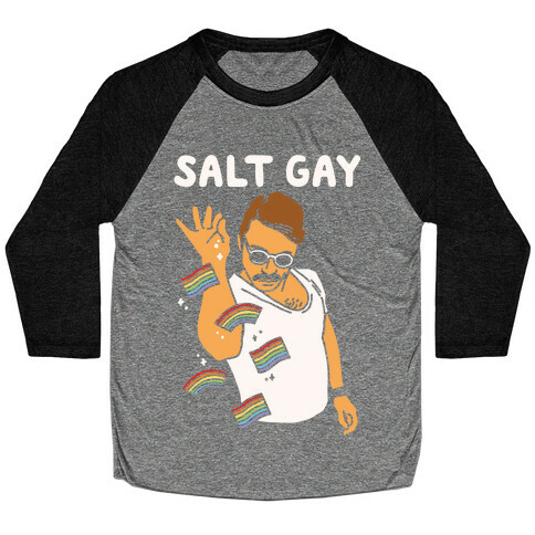 Salt Gay White Print Baseball Tee