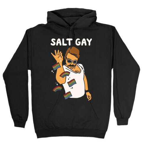 Salt Gay White Print Hooded Sweatshirt