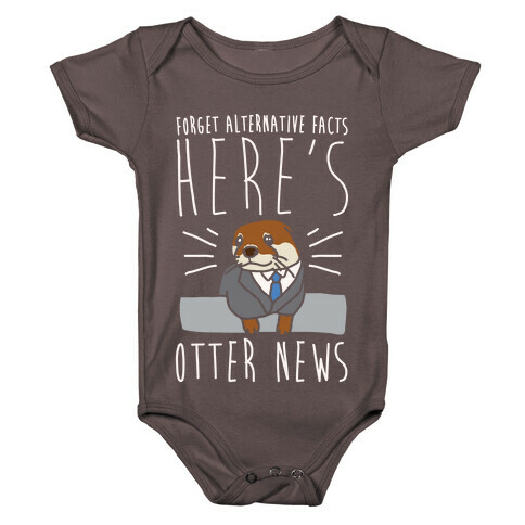 Otter News White Font Baby One-Piece