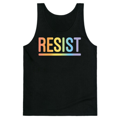 Rainbow Resist White Print Tank Top