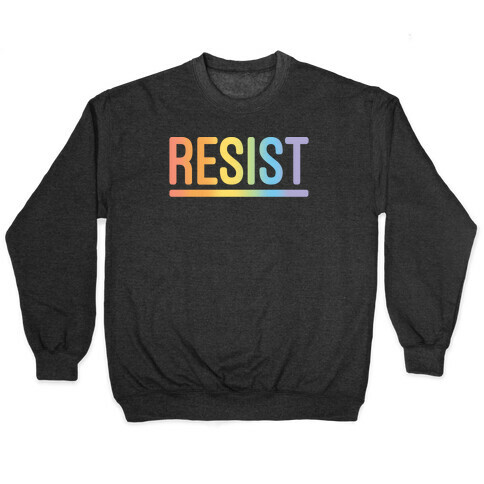 Rainbow Resist White Print Pullover