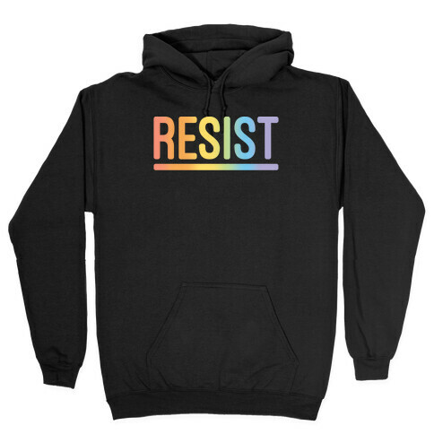 Rainbow Resist White Print Hooded Sweatshirt
