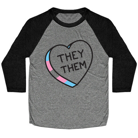 They Them Candy Heart Baseball Tee