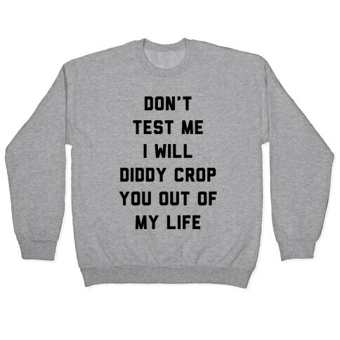 Don't Test Me I Will Diddy Crop You Out of My life Pullover