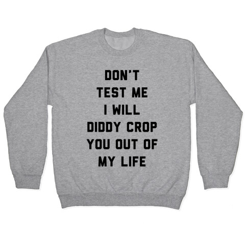 Don't Test Me I Will Diddy Crop You Out of My life Pullover