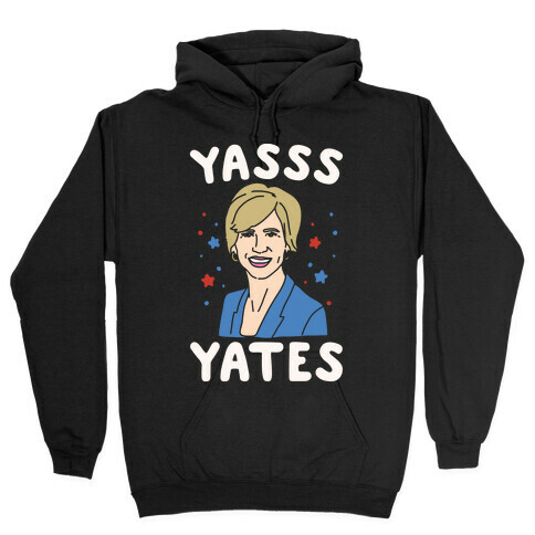 Yasss Yates White Print Hooded Sweatshirt
