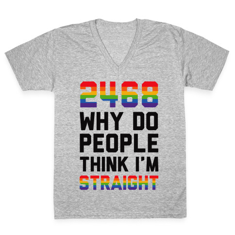 2468 Why Do People Think I'm Straight V-Neck Tee Shirt