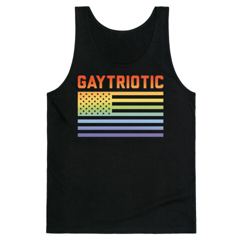 Gaytriotic White Print Tank Top