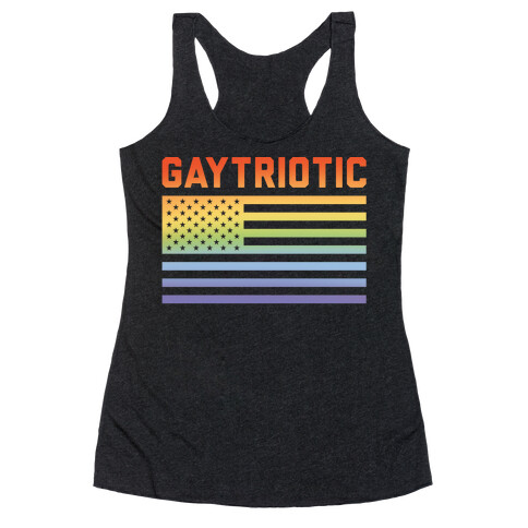 Gaytriotic White Print Racerback Tank Top