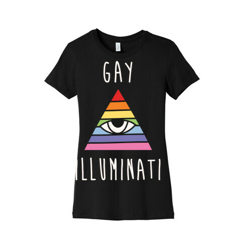 Gay Illuminati White Print Womens T-Shirt