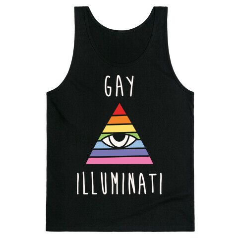 Gay Illuminati White Print Tank Top