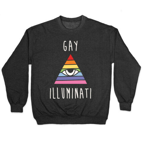 Gay Illuminati White Print Pullover