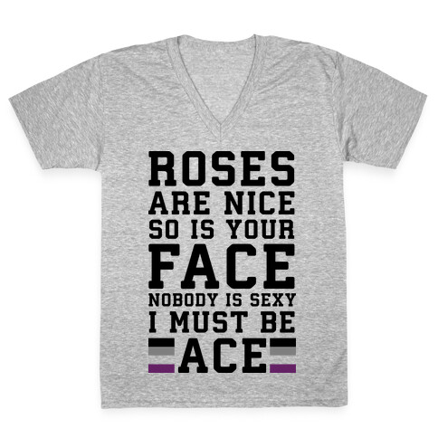 Roses Are Nice So Is Your Face Nobody Is Sexy I Must Be Ace V-Neck Tee Shirt