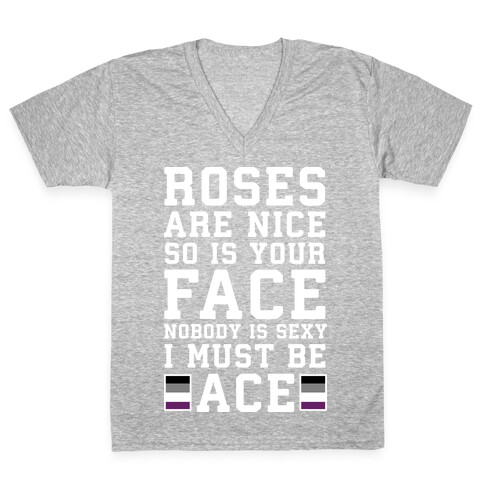 Roses Are Nice So Is Your Face Nobody Is Sexy I Must Be Ace V-Neck Tee Shirt